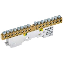 Шина PE "земля" неизол. на универс. держ. 6х9-16-Ж TEKFOR IEK TF-NN10-16-DL-K05