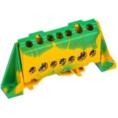Шина PE "земля" в комб. изол. "Стойка" 8х12-7-ЖЗ TEKFOR IEK TF-NN20-07-DP-K52
