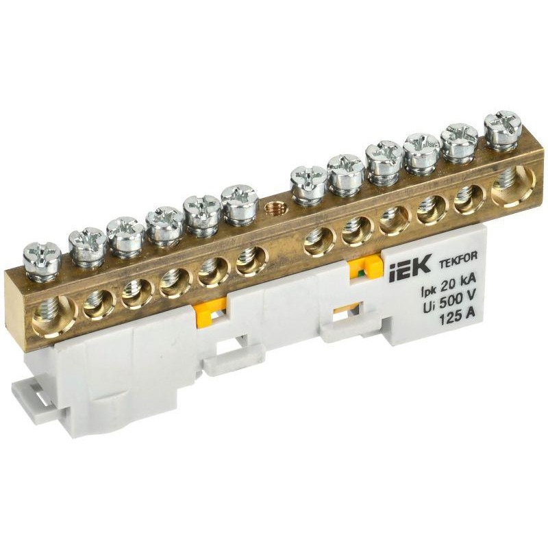 Шина PE "земля" неизол. на универс. держ. 8х12-12-Ж TEKFOR IEK TF-NN20-12-DL-K05 Шина PE "земля" неизол. на универс. держ. 8х12-12-Ж TEKFOR IEK TF-NN20-12-DL-K05