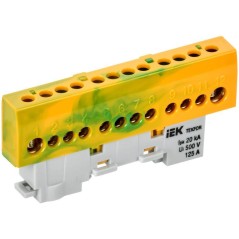 Шина PE "земля" изол. на универс. держ. 8х12-12-ЖЗ TEKFOR IEK TF-NN20-12-KL-K52