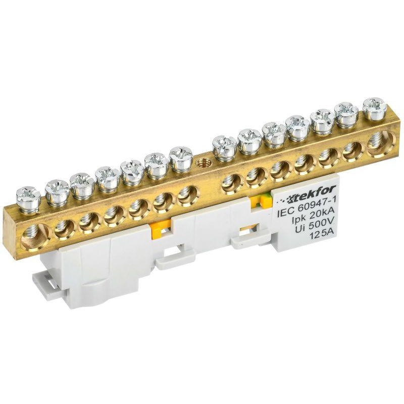 Шина PE "земля" неизол. на универс. держ. 8х12-14-Ж TEKFOR IEK TF-NN20-14-DL-K05 Шина PE "земля" неизол. на универс. держ. 8х12-14-Ж TEKFOR IEK TF-NN20-14-DL-K05