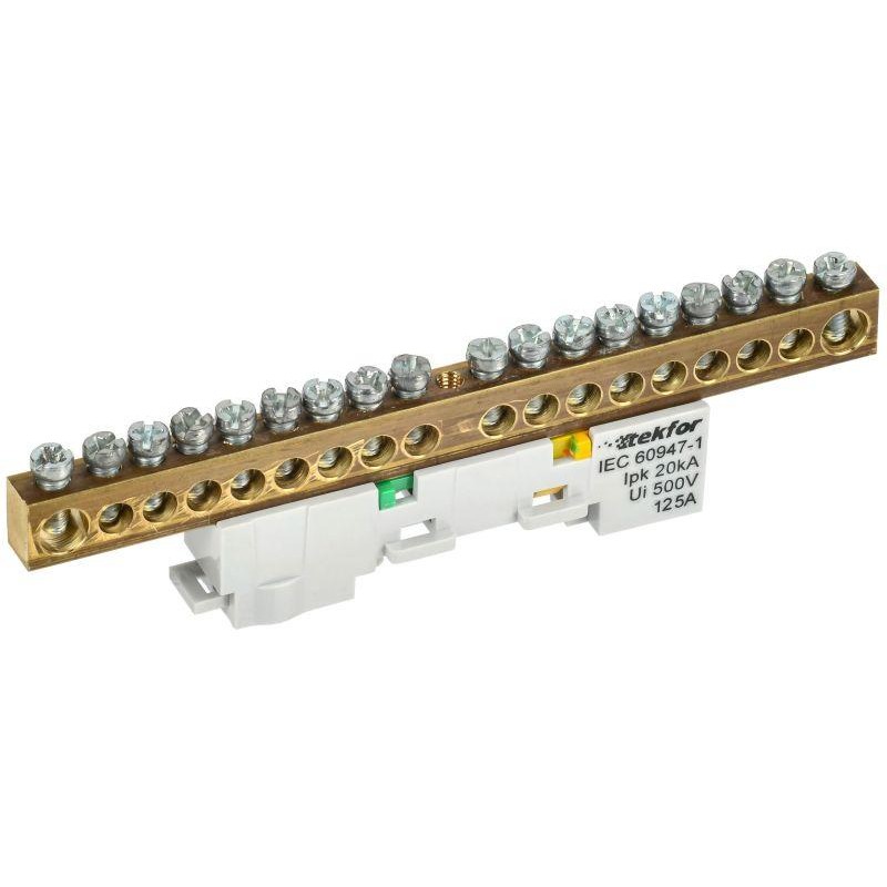 Шина PE "земля" неизол на универс. держ. 8х12-18-Ж TEKFOR IEK TF-NN20-18-DL-K05 Шина PE "земля" неизол на универс. держ. 8х12-18-Ж TEKFOR IEK TF-NN20-18-DL-K05