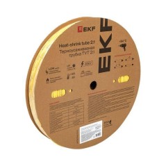 Трубка термоусадочная ТУТ нг 4/2 желт. (уп.200м) EKF tut-4-y