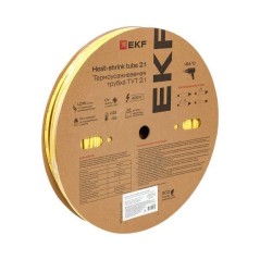 Трубка термоусадочная ТУТ нг 6/3 желт. (уп.100м) EKF tut-6-y