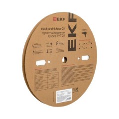Трубка термоусадочная ТУТ нг 8/4 бел. (уп.100м) EKF tut-8-w