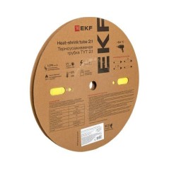 Трубка термоусадочная ТУТ нг 8/4 желт./зел. (уп.100м) EKF tut-8-yg