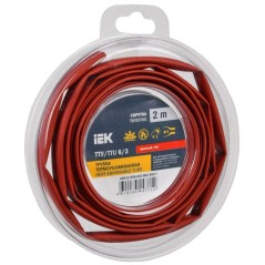 Трубка термоусадочная ТТУ нг-LS 6/3 красн. (уп.2м) IEK UDR12-006-003-002-K04-T