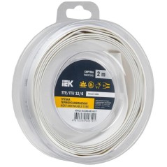 Трубка термоусадочная ТТУ нг-LS 12/6 бел. (уп.2м) IEK UDR12-012-006-002-K01-T
