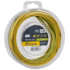 Трубка термоусадочная ТТУ нг-LS 12/6 желт./зел. (уп.2м) IEK UDR12-012-006-002-K52-T