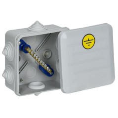 Коробка КУП КМ41361 100х100х50 IP44 6 вводов (7035) IEK UKO21-100-100-050-K41-55U