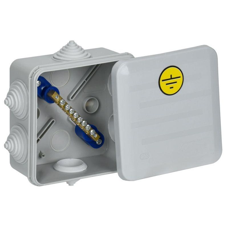 Коробка КУП КМ41361 100х100х50 IP44 6 вводов (7035) IEK UKO21-100-100-050-K41-55U