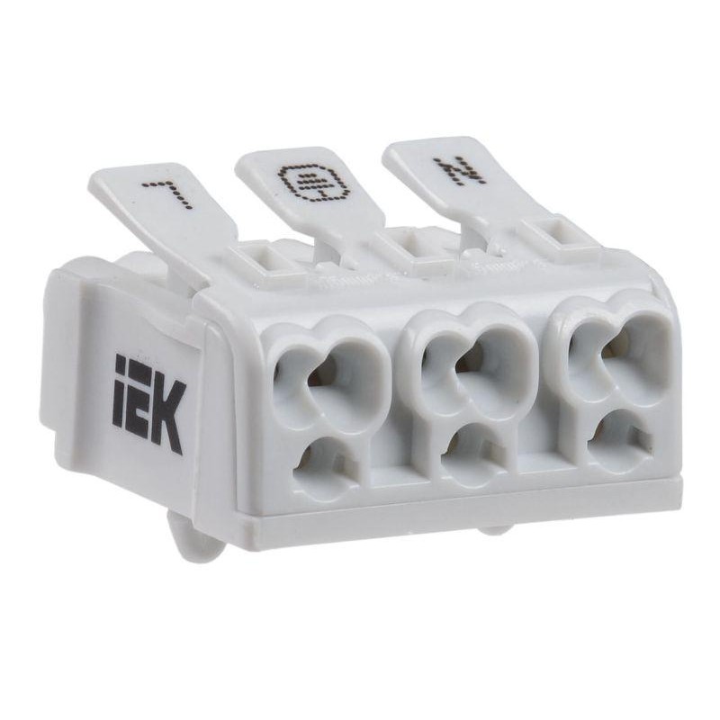 Клемма пружинная соединительная КСПн3-L+N+PE IEK UKZ-B06-3P-F1-E0-10 Клемма пружинная соединительная КСПн3-L+N+PE IEK UKZ-B06-3P-F1-E0-10