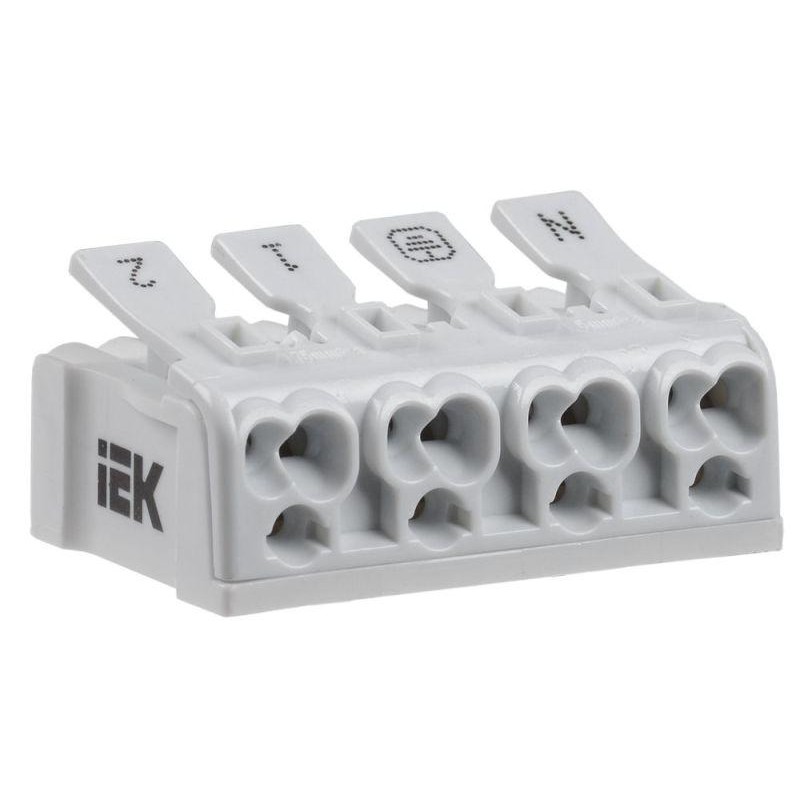 Клемма пружинная соединительная КСП4-2L+N+PE IEK UKZ-B06-4P-F0-E0-10 Клемма пружинная соединительная КСП4-2L+N+PE IEK UKZ-B06-4P-F0-E0-10