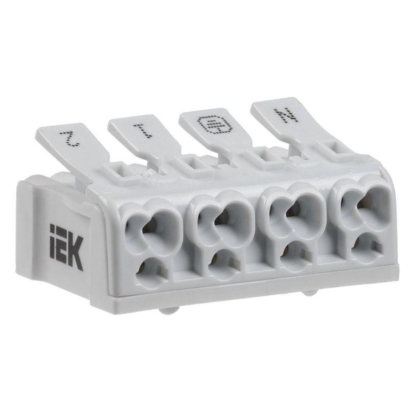 Клемма пружинная соединительная КСПн4-2L+N+PE IEK UKZ-B06-4P-F1-E0-10 Клемма пружинная соединительная КСПн4-2L+N+PE IEK UKZ-B06-4P-F1-E0-10