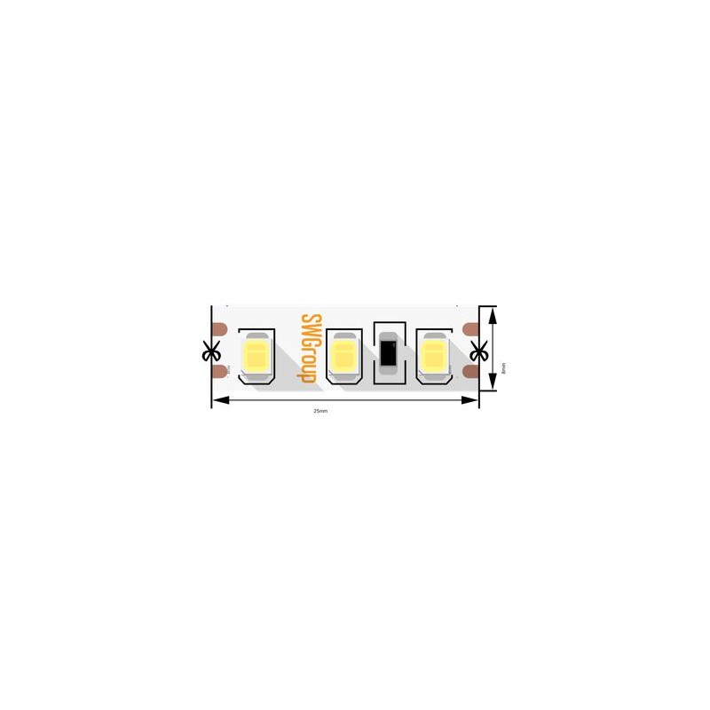 Лента светодиодная стандарт 2835 120LED/м 12Вт/м 12В IP20 со скотчем 3М тепл. бел. (уп.5м) SWG Standard 00-00009237