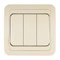 Выключатель 3-кл. 3п СП Mimoza 10А IP20 крем./крем. Makel 25091
