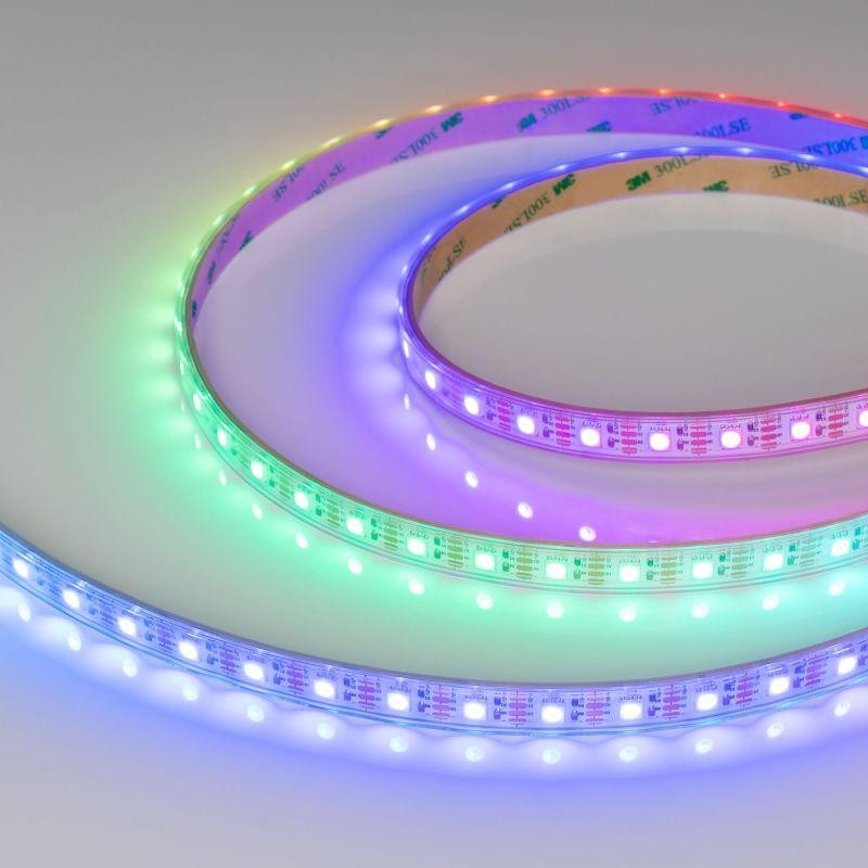 Лента светодиодная герметичная SPI-P-B60-12mm 12В RGB-PX1-BPT (8Вт/м IP66 5060) бегущий огонь (уп.5м) Arlight 041615(1)
