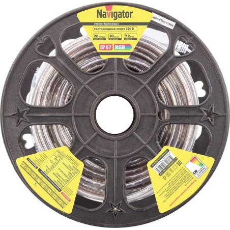 Лента светодиодная 14 516 NLS-5050RGB30-7.2-IP67-220V (уп.20м) Navigator 14516