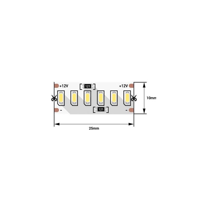 Лента светодиодная стандарт 3014 240 LED/м 24Вт/м 12В IP20 со скотчем 3М нейтр. бел. (уп.5м) SWG Standard 00-00009254