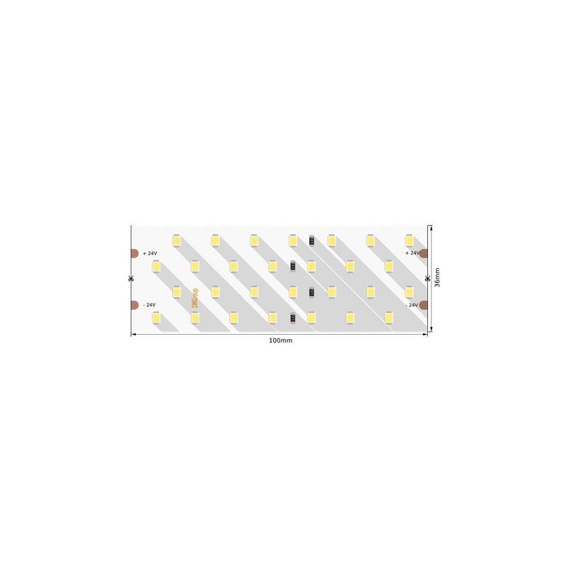 Лента светодиодная ПРО 2835 280 LED/м 26 Вт/м 24В IP20 тепл. бел. (уп.5м) SWG PRO 00-00005601