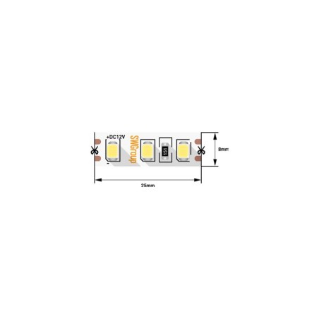 Лента светодиодная стандарт 2835 120 LED/м 9.6Вт/м тепл. бел. 12В IP20 (уп.5м) SWG Standard 00-00007262