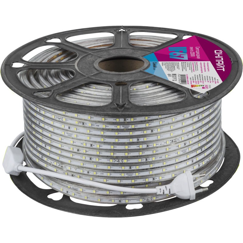 Лента светодиодная 80 926 OLS-2835B60-4.8-IP67-220V (уп.50м) ОНЛАЙТ 80926 Лента светодиодная 80 926 OLS-2835B60-4.8-IP67-220V (уп.50м) ОНЛАЙТ 80926