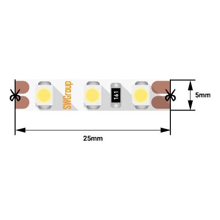 Лента светодиодная стандарт 3528 120LED/м 9.6Вт/м холод. бел. 12В IP20 со скотчем 3М (уп.5м) SWG Standard 00-00009703