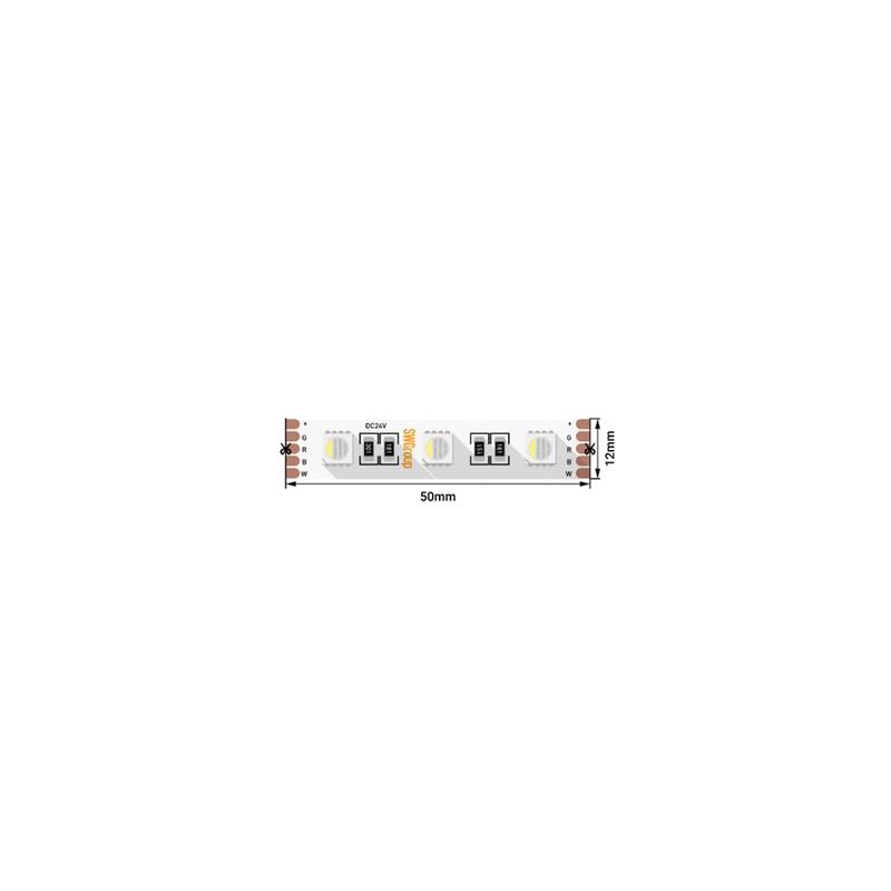 Лента светодиодная стандарт 5050 60LED/м 19.2Вт/м RGB + нейтр. бел. 24В IP20 со скотчем 3М (уп.5м) SWG Standard 00-00018657