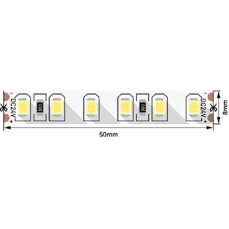 Лента светодиодная стандарт 2835 120LED/м 9.6Вт/м холод. бел. 24В IP20 со скотчем 3М (уп.5м) SWG Standard 00-00010108