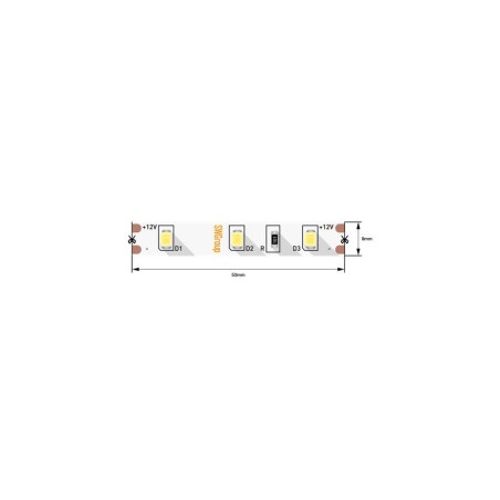 Лента светодиодная стандарт 2835 60LED/м 4.8Вт/м тепл. бел. 12В IP20 со скотчем 3М (уп.5м) SWG Standard 00-00007259