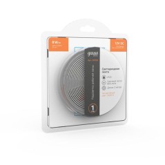 Лента светодиодная Basic 5050/60-SMD 8Вт/м 3000К тепл. бел. IP20 800лм/м 12В 10мм (уп.2м) GAUSS BT020