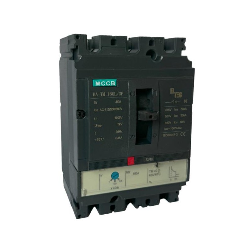 Выключатель автоматический MCCB BA-TM-160L/3P 40А (термомагнитый ТМ ICU:50KA) ELTEC 1200040 Выключатель автоматический MCCB BA-TM-160L/3P 40А (термомагнитый ТМ ICU:50KA) ELTEC 1200040