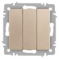 Выключатель Accent 6-106-04 тройной 10А-250В IP20 СУ AL/CU шампань Intro Б0063538