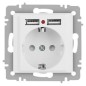 Розетка Accent 6-410-01М P+E Schuko со шторками 16А-250В + 2хUSB IP20 СУ бел. матов. Intro Б0063691 Розетка Accent 6-410-01М P+E Schuko со шторками 16А-250В + 2хUSB IP20 СУ бел. матов. Intro Б0063691