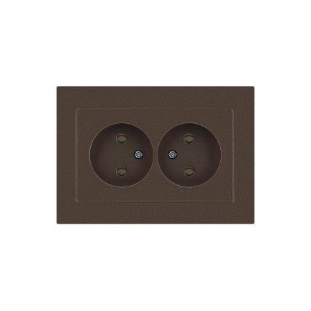 Розетка Accent 6-204-08 2х2P 16А-250В IP20 СУ AL/CU бронза Intro Б0063472
