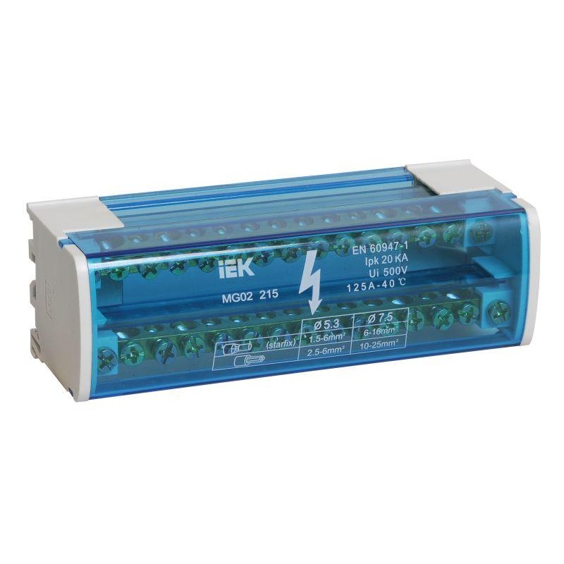 Шина на DIN-рейку в корпусе (кросс-модуль) ШНК 2х15 L+PEN IEK YND10-2-15-125 Шина на DIN-рейку в корпусе (кросс-модуль) ШНК 2х15 L+PEN IEK YND10-2-15-125