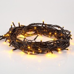 Гирлянда светодиодная "Твинкл Лайт" 10м 100LED желт. 10Вт 220-240В IP65 с контроллером 8 режимов провод ПВХ черн. Neon-Night 303