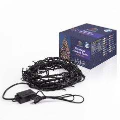 Гирлянда светодиодная "Твинкл Лайт" 10м 100LED желт. 10Вт 220-240В IP65 с контроллером 8 режимов провод ПВХ черн. Neon-Night 303