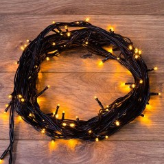 Гирлянда светодиодная "Твинкл Лайт" 10м 100LED желт. 10Вт 220-240В IP65 с контроллером 8 режимов провод ПВХ черн. Neon-Night 303