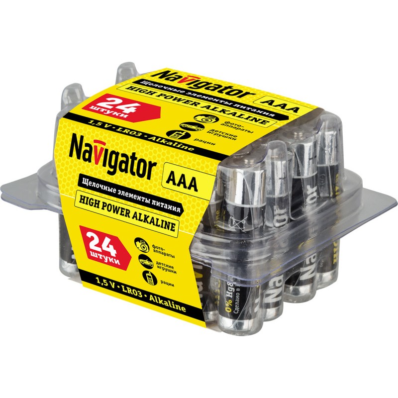 Элемент питания алкалиновый AAA/LR03 94 787 NBT-NE-LR03-BOX24 (уп.24шт) Navigator 94787 Элемент питания алкалиновый AAA/LR03 94 787 NBT-NE-LR03-BOX24 (уп.24шт) Navigator 94787