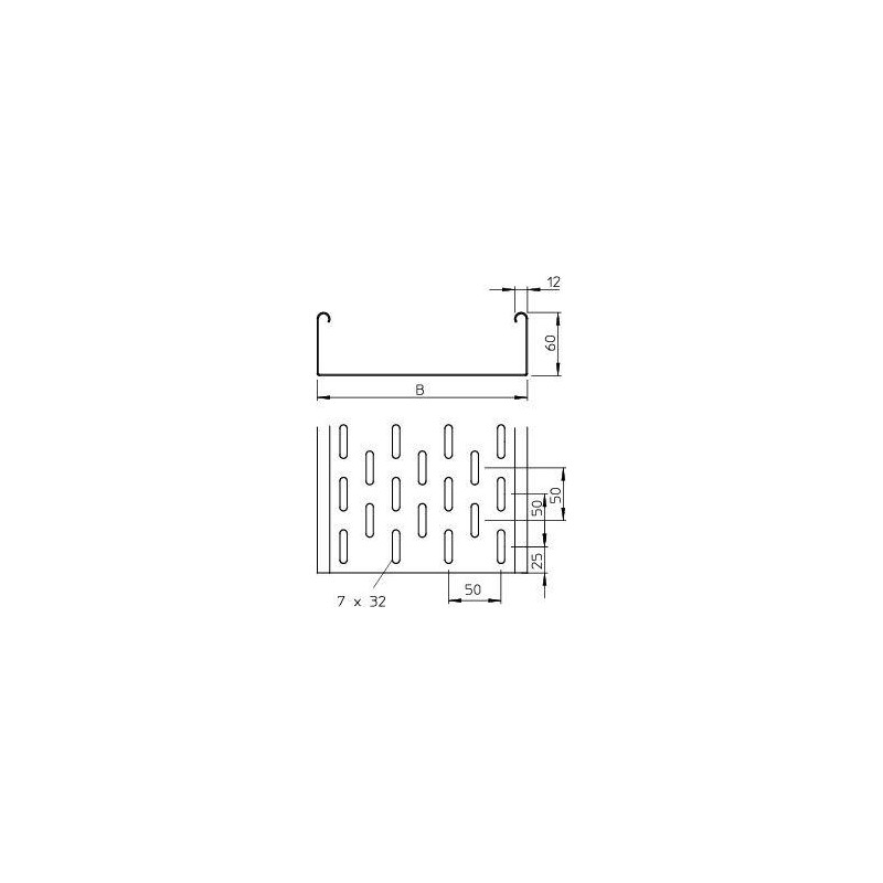 Лоток листовой перфорированный 50х60 L3000 сталь 1мм MKS 605 FS OBO 6055052 Лоток листовой перфорированный 50х60 L3000 сталь 1мм MKS 605 FS OBO 6055052
