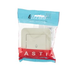 Кнопка звонка 1-кл.СП ASTI 10А IP20 в сборе крем. LEZARD 7081-0303-103