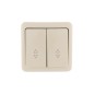 Переключатель проходной 2-кл. 2п ОП Viola 10А IP20 крем. LEZARD 751-0300-106