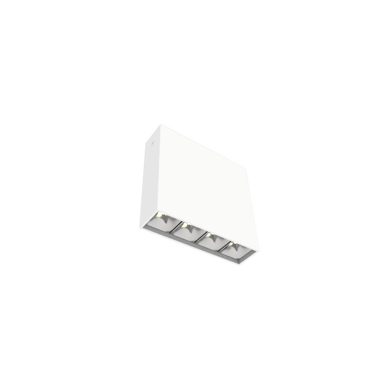Светильник светодиодный DL-Box Reflect Multi 1х4 10Вт 4000К 150х40х150 накладной кососвет RAL9003 бел. муар диммер DALI VARTON V