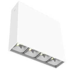 Светильник светодиодный DL-Box Reflect Multi 1х4 10Вт 3000К 150х40х150 накладной 36град. RAL9003 бел. муар VARTON V1-R0-00253-20
