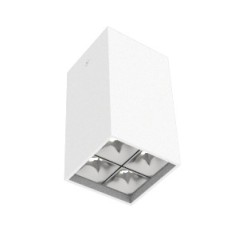 Светильник светодиодный DL-Box Reflect Multi 2х2 10Вт 4000К 80х80х150 накладной 35град.х75град. RAL9003 бел. муар диммер DALI VA