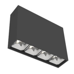 Светильник светодиодный DL-Box Reflect Multi 1х4 10Вт 3000К 150х40х115 накладной кососвет RAL9005 черн. муар VARTON V1-R0-90252-