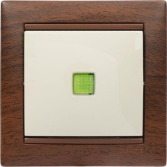 Выключатель 1-кл. СП Valena 10А IP31 250В с зел. индикацией механизм сл. кость Leg 774310