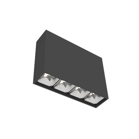 Светильник светодиодный DL-Box Reflect Multi 1х4 10Вт 4000К 150х40х115 накладной 24град. RAL9005 черн. муар VARTON V1-R0-90252-2