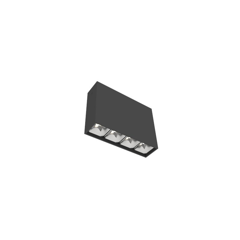 Светильник светодиодный DL-Box Reflect Multi 1х4 14Вт 3000К 150х40х115 накладной 55град. RAL9005 черн. муар VARTON V1-R0-90252-2